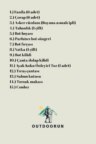 Outdoorun 6 Lı Askerlik Seti Fanila Çorap Ve 27 Parça Aksesuar - Temel Ve Bedelli Askerlik Malzemeleri Haki