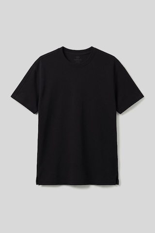 Siyah Rahat Form Esnek Nefes Alabilir Erkek T-shirt - 88495