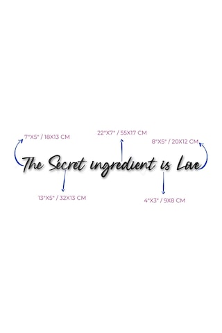 The Secret Ingredient Is Love Metal Duvar Yazısı - Siyah