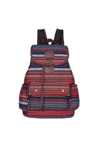 Ganzhoushop Kadın Omuz Çantası Açık Hava Seyahat Günlük Sırt Çantası Öğrenci Okul Çantasıkırmızı Çok Renkli