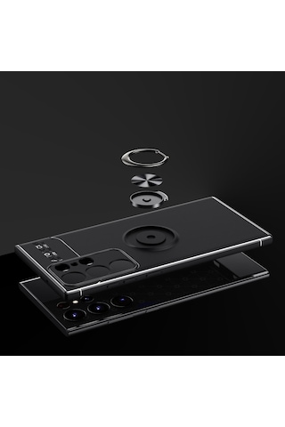 Samsung Galaxy Uyumlu A6 2018 Kılıf Yüzüğü Stant Ve Araç Tutucu Olabilen Şık Esnek Premium Silikon Kapak Ryc/ravel Kirmizi
