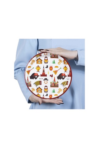 Super Prazdnik Rus Tarzı 23cm 6'lı Tek Kullanımlık Tabaklar 355097297 100 adet