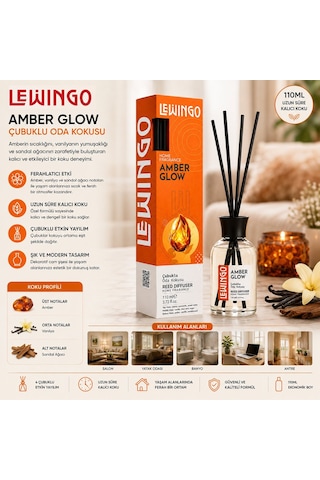 Lewingo Bambu Ortam Kokusu 110ml Cam Şişe Amber Glow - 24'li Paket Diğer