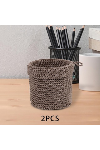 Suntek 2x Saklama Sepetleri Oturma Odası Dresser Vanity Masa Kahverengi