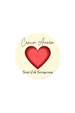 Canım Annem Tasarımlı Mdf İkili Bardak Altlığı Anneler Günü Hediyesi Çok Renkli