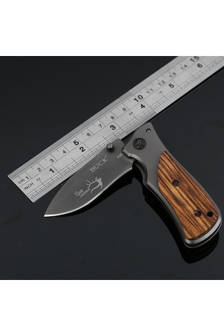 Kişi Özel Buck Model Geyikli Çakı Kahverengi