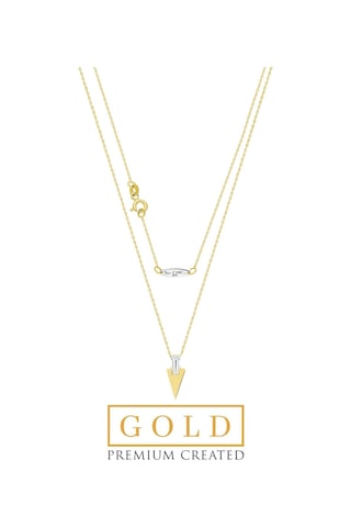 Trapez Kesim 14 Ayar Sarı Altın Kolye Gold