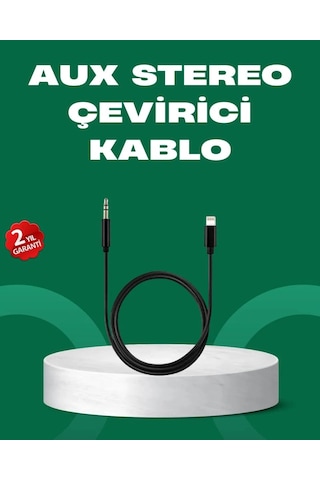 Lightning To 3. 5mm Aux Ses Dönüştürücü Kablo 1 Metre Stereo Uyumlu