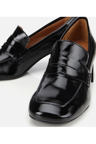 Hotiç Kadın Rugan Deri Siyah Topuklu Klasik Loafer 01ayh312780a100 Siyah