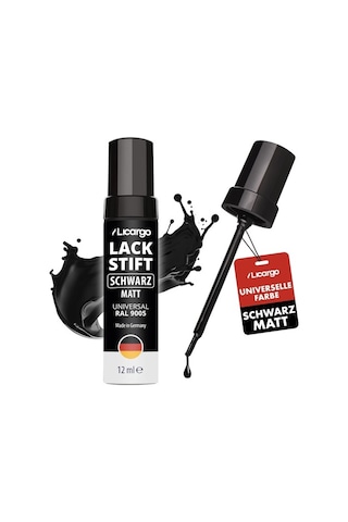 Licargo Oto Boya Kalemi Siyah Mat 12 Ml, Yüksek Kapatma Gücü, Hızlı Kuruma