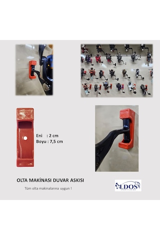 Aldos Sport Fishing Olta Makinesi Duvar Askısı, Aparatı, 5'li