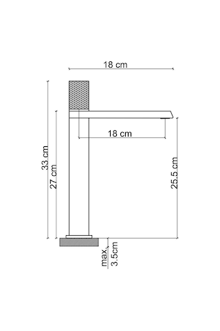 Fk-9125 Mat Siyah Yüksek Lavabo Bataryası Mat Siyah