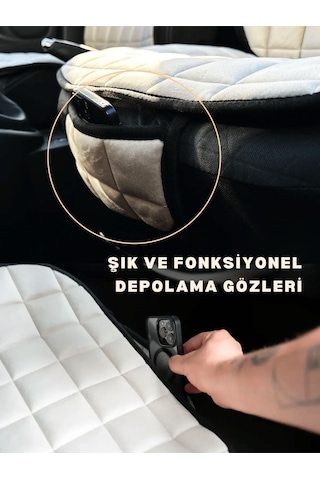 Fiat Albea Koltuk Minder Ortopedik Cepli Araç Ve Kılıf Seti Tam Uyumlu,bej Renk