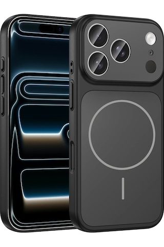 Ennar Apple Uyumlu iPhone 16 Pro Max Dönüşümlü Kılıf 17 Pro Max Görünümlü Magesafe Kamera Korumalı Siyah