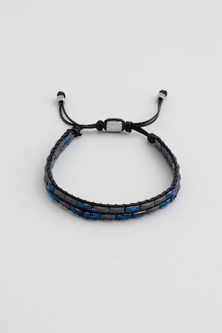 Renkli Hematit Taşlı Ayarlanabilir Çelik Erkek Bileklik Lacivert