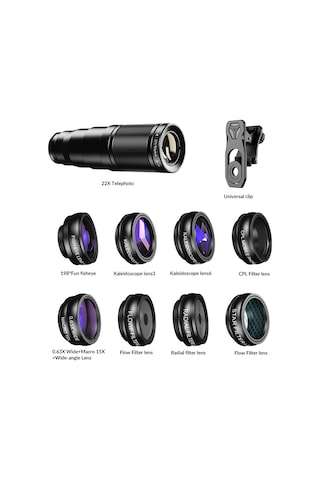 Apexel 22x10'u Bir Arada Telefon Lens Kiti