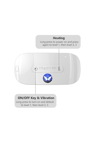 Besthome1 Abdomen Masajlı Bel Beli - 3 Isı Seviyesi & Vibrim Modları - Manyetik Şarj - Adet Ağrısı Ruh Halini İyileştir - Beyaz Çok Renkli