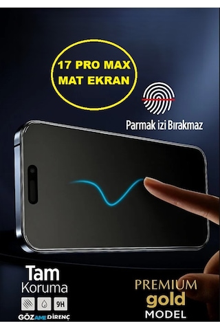 Apple iPhone 17 Pro Max Uyumlu Mat Ekran Koruyucu Seramik Nano Tam Kaplar