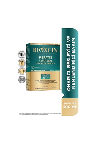 Keratin & Argan Onarıcı Şampuan 300 Ml 2'li Set