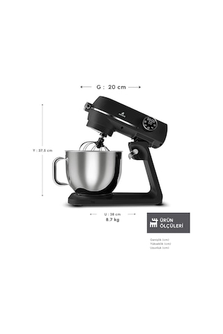 Karaca Multichef Artisan Digital Ekran 1800 W 7 L Döküm Stand Mikser
