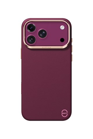 Apple iPhone 18 Pro Max Uyumlu Kılıf M-safe Şarj Özellikli Polimerik Deri Raptic Urban Nano Kapak Mürdüm