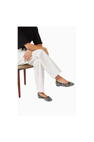 Repetto Cendrillon Ballet Flats, Siyah Tweed, Glitter Dokulu, Fiyonk Detaylı Sofistike, Fransız Zarafeti Babet