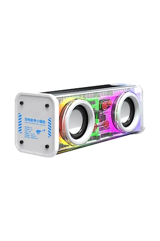 Singree Şeffaf Rgb Işık V8 Bluetooth Hoparlör - Çift Ses Mekanizması, Tws Ve Tf Kart Desteği