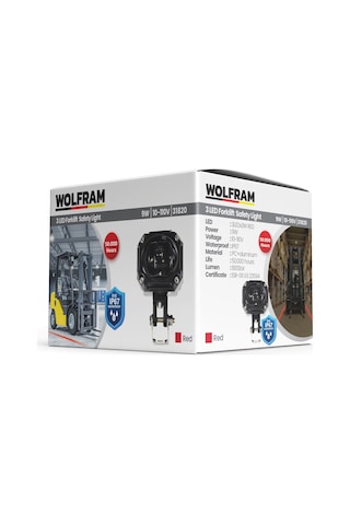 Wolfram Kırmızı Led Redzone Kare Forklift Güvenlik Lambası 9w 10-110v