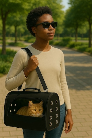 Ribac Şeffaf Pencereli Kedi Ve Köpek Taşıma Çantası Saplı Ve Seyahat Için Uygun