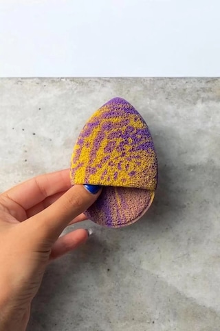 Caş Dekorasyon Yüz Temizleme Süngeri Mor - Sarı