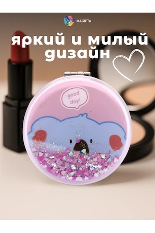 Magifta Çanta İçin Büyütücü Özellikli Katlanabilir Cep Aynası 263457692 Pembe