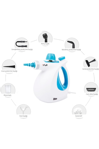 Yui NV602 Mini Steam Cleaner Çok Fonksiyonlu 9 Parça Buharlı Temizlik