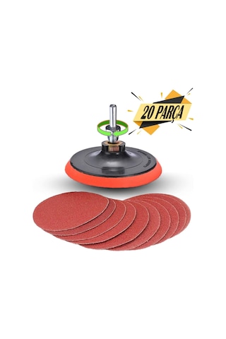 20 Parça Cırt Zımpara Seti + Matkap Aparatı 115 MM