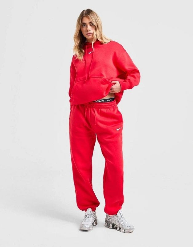 Nike Phoenix Kadın Kırmızı İçi Polarlı Loose Fıt Sweatshirt-sportxoutlet Kırmızı