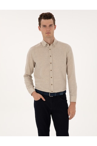 Pierre Cardin Erkek Bej Gömlek Desenli 50316768-vr011 Bej