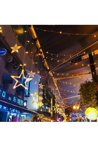 Yıldız LED Işık, Yılbaşı Süslemesi, Noel Işıkları, Mağaza Işıklan Sarı