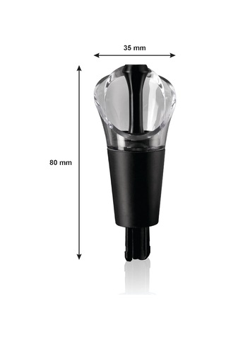 Vacu Vin 6504606 Şişe Ağzı Kilitli 2'li Set, Plastik, Siyah, 3 X 3 X 8 Cm