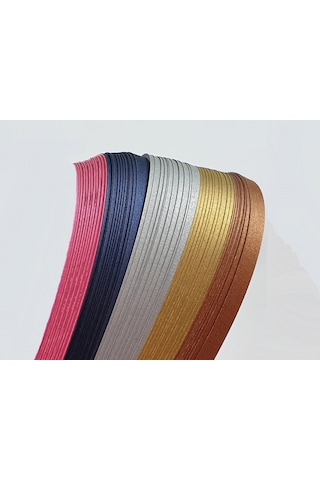 5mm 5 Renk Karışık Sedef Renkli 250 Adetli Quilling Kağıdı