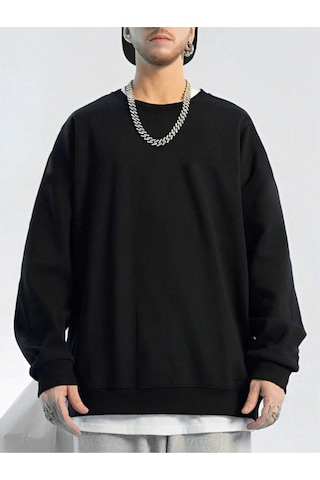 Startmore Siyah Unisex Kadın/erkek Siyah Dragon Oversize Bisiklet Yaka Pamuklu