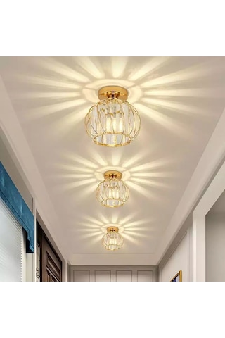 Luna Lighting Luxury Plafonyer Gold Kristal Taşlı Avize LUNA-EG-1G Gold