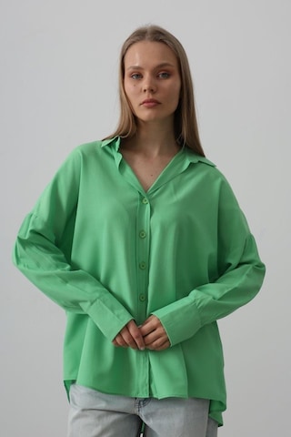 Geniş Manşet Detaylı Gömlek - A.yeşil Yeşil