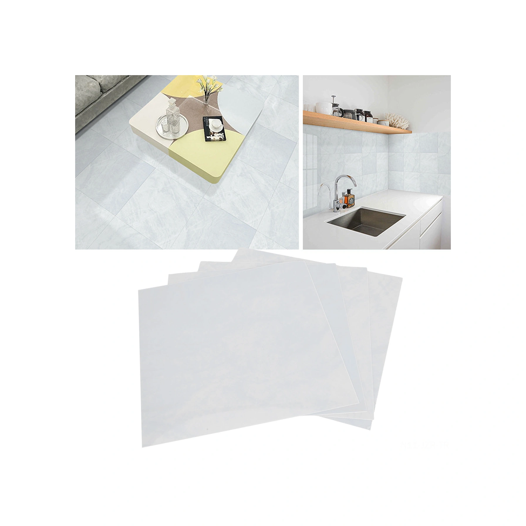 Geeroyoo Mermer Desenli 4 Adet Otomatik Yapışkan Duvar/floor Sticker - 30x30cm Pvc, Su Geçirmez, Koku Yok, Zırhlı, Ev Dekorasyonu Küçük/orta/büyük Mekanlar İçin Diğer