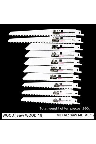 Suofeng 10'lu Çok Amaçlı Gergin Testere Bladesi - Ahşap, Metal Ve Plastik Kesimi İçin İnce Ve Kalın Dişli Profesyonel Testere Uçları Seti