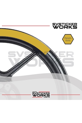 Motosiklet Jant Şeridi Jant Sticker Yarım Kaplama Daire 17-18 İnch Jant Motor Uyumlu Altın