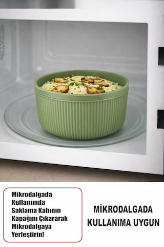 Saklama Kabı 3'lü Set 1550 - 1000 - 550ml Depolama Kutusu - Gıda Çerezlik Hobi Çok Amaçlı Box Yeşil