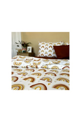 Stylish Boho Rainbow %100 Doğal Pamuk Tek Kişilik Nevresim Seti 2 Parça 160 X 220 Cm Çok Renkli
