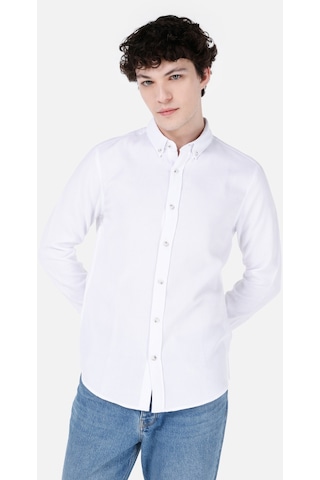 Colin's Colins Dar Kesim Shirt Yaka Beyaz Erkek Uzun Kol Gömlek Cl1069259 Cl1069259 Q1.v1 Wht Beyaz