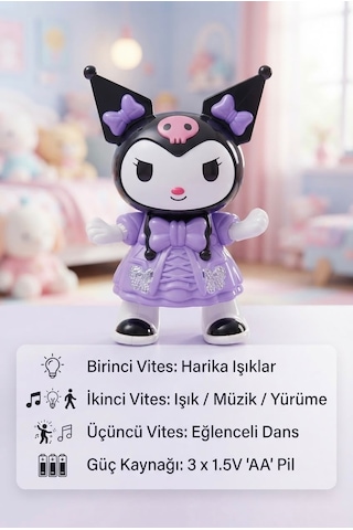 Kurmi Işıklı Müzikli ve Dans Eden İnteraktif Pilli Oyuncak 3 Fonksiyonel Modlu Tasarım Oyuncak