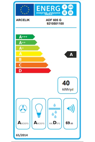 Arçelik Adf 605 G Ankastre Duvar Tipi Davlumbaz