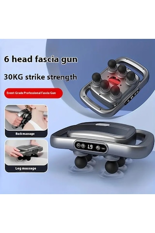 6 Başlıklı Şarjlı Isıtmalı Masaj Aleti 4741 Açık Mavi